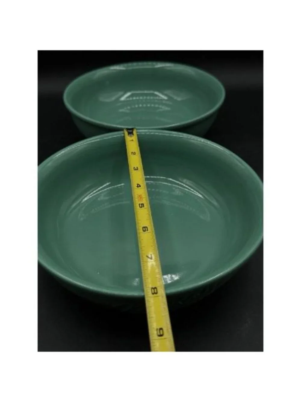 2 Mason Craft and More 8” Teal Green Soup Serving Bowls Classic Mason Jar Style